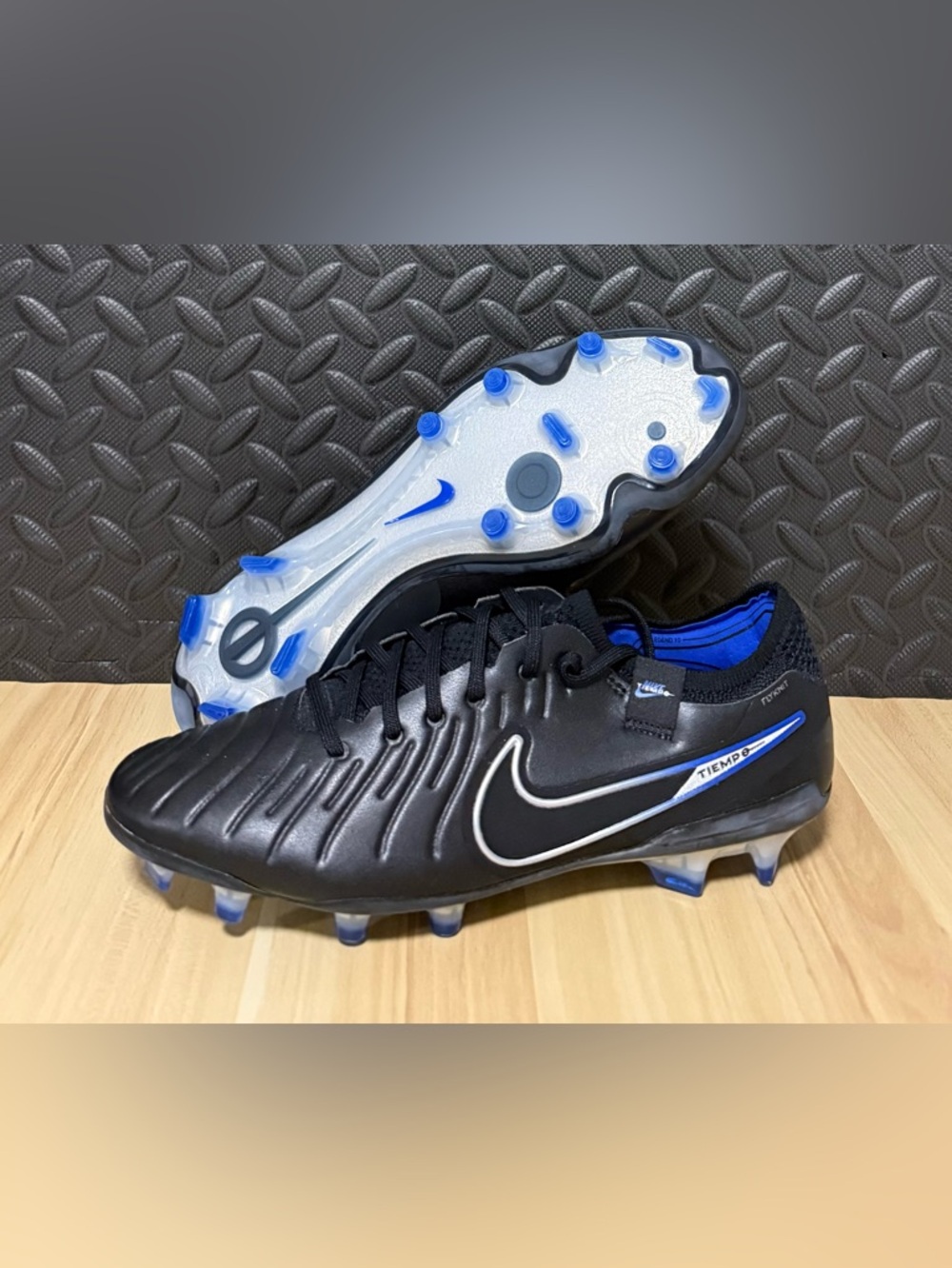 Nike Tiempo Legend 10 Elite FG Soccer Cleats Black Blue DV4328-040 Mens Sizes